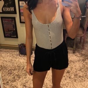 Black And White Striped Bodysuit